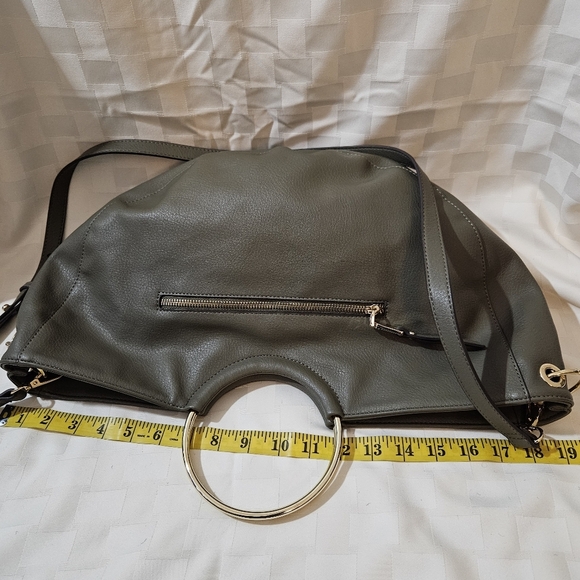 INC-International Concept Studded Army Green Leather Hobo Bag - Picture 9 of 13